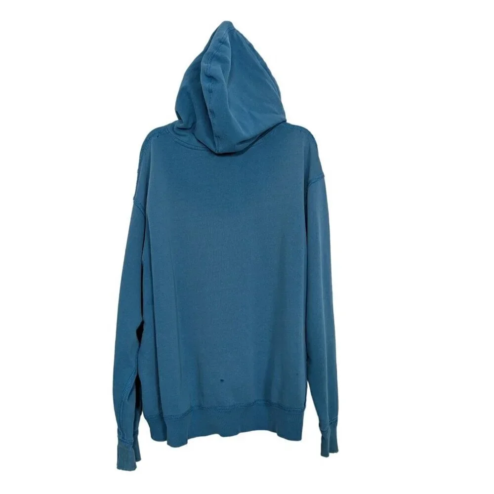 Polo Jeans Hoodie Mens Size Large Blue PRL Crest Pocket Hooded Sweatshirt